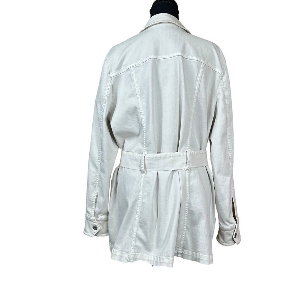 j. jill White Removeable Tie Button Front Utility Jacket Size L - Picture 4 of 14